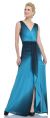 Main image of V-neck Wrap Style Ombre Formal Dress with Front Sash